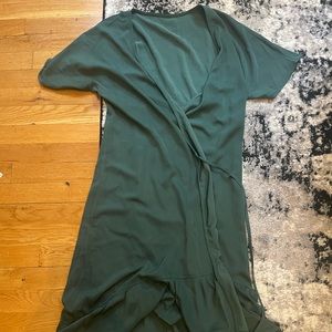 Green wrap dress